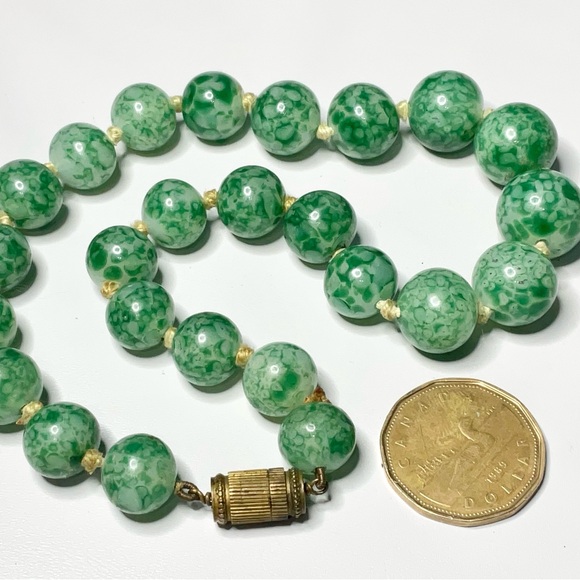 Antique Czech Peking Glass Knotted Bead Choker - Picture 7 of 8